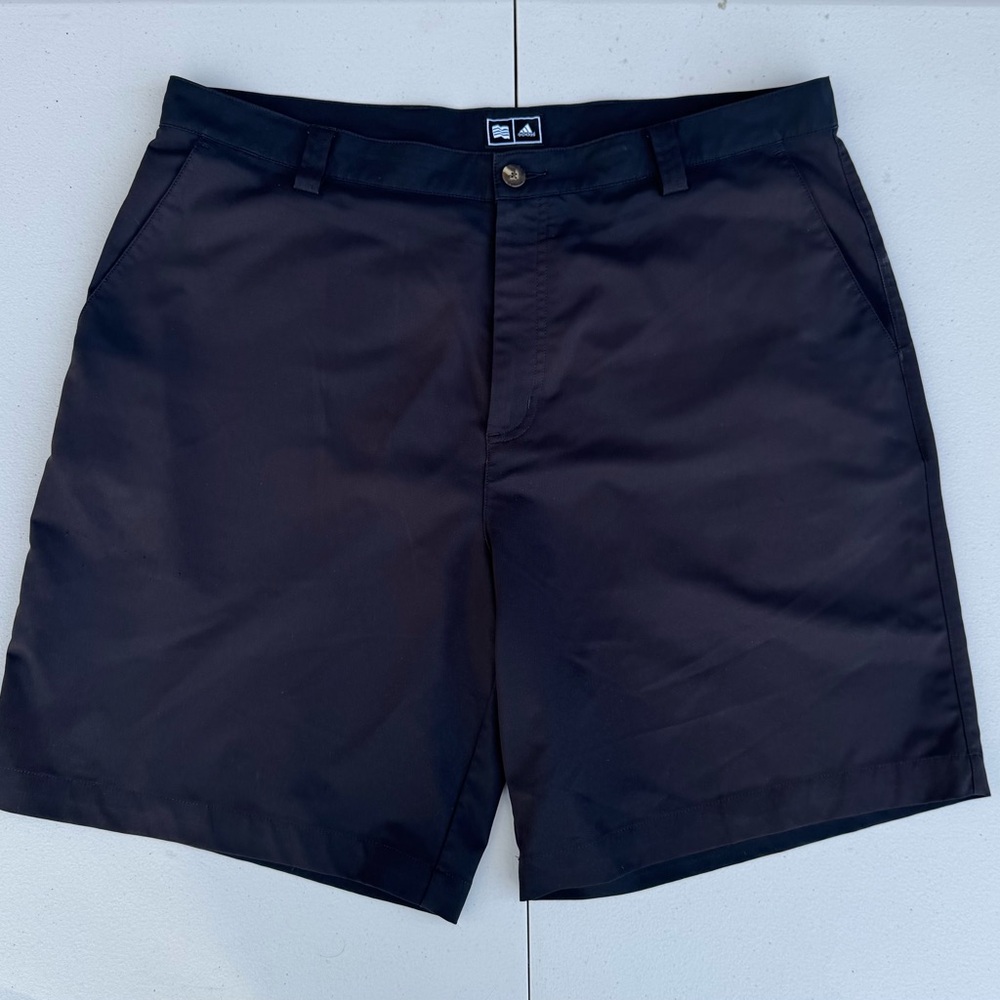 adidas Men's Golf Flat Front Shorts Color-Black Size (38)  100% Polyester